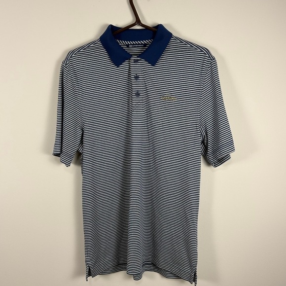Cutter & Buck Other - Cutter & Buck Mens Blue White Striped Polo Shirt Small Canadian Malartic